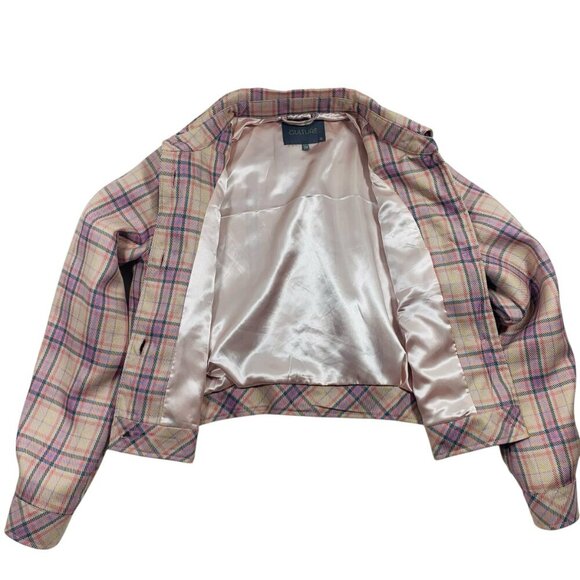checked plaid short jacket boomber s multi color by Culture women size 38 - Picture 9 of 16